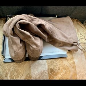 COPY - Tie Faux Suede Knee Boots